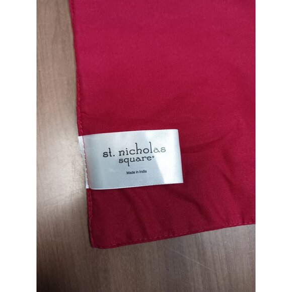 St Nicholas Square Table Runner Red White Snowflakes 36"x13" - Picture 3 of 6